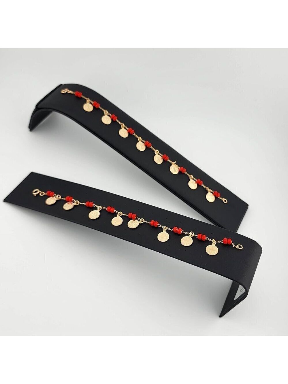 Brand New Brazilian 18k Gold Filled Red Beaded  San Benito Bracelet